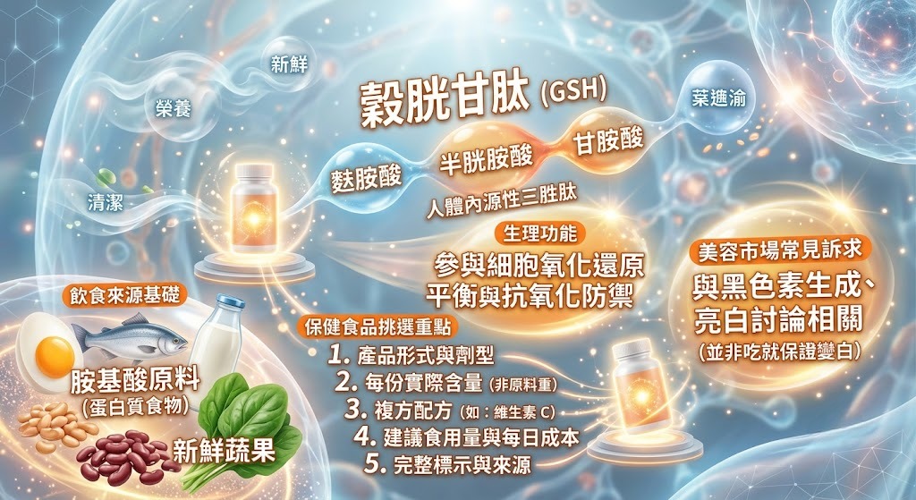 穀胱甘肽是什麼？作用、來源、挑選方式與常見問題完整指南