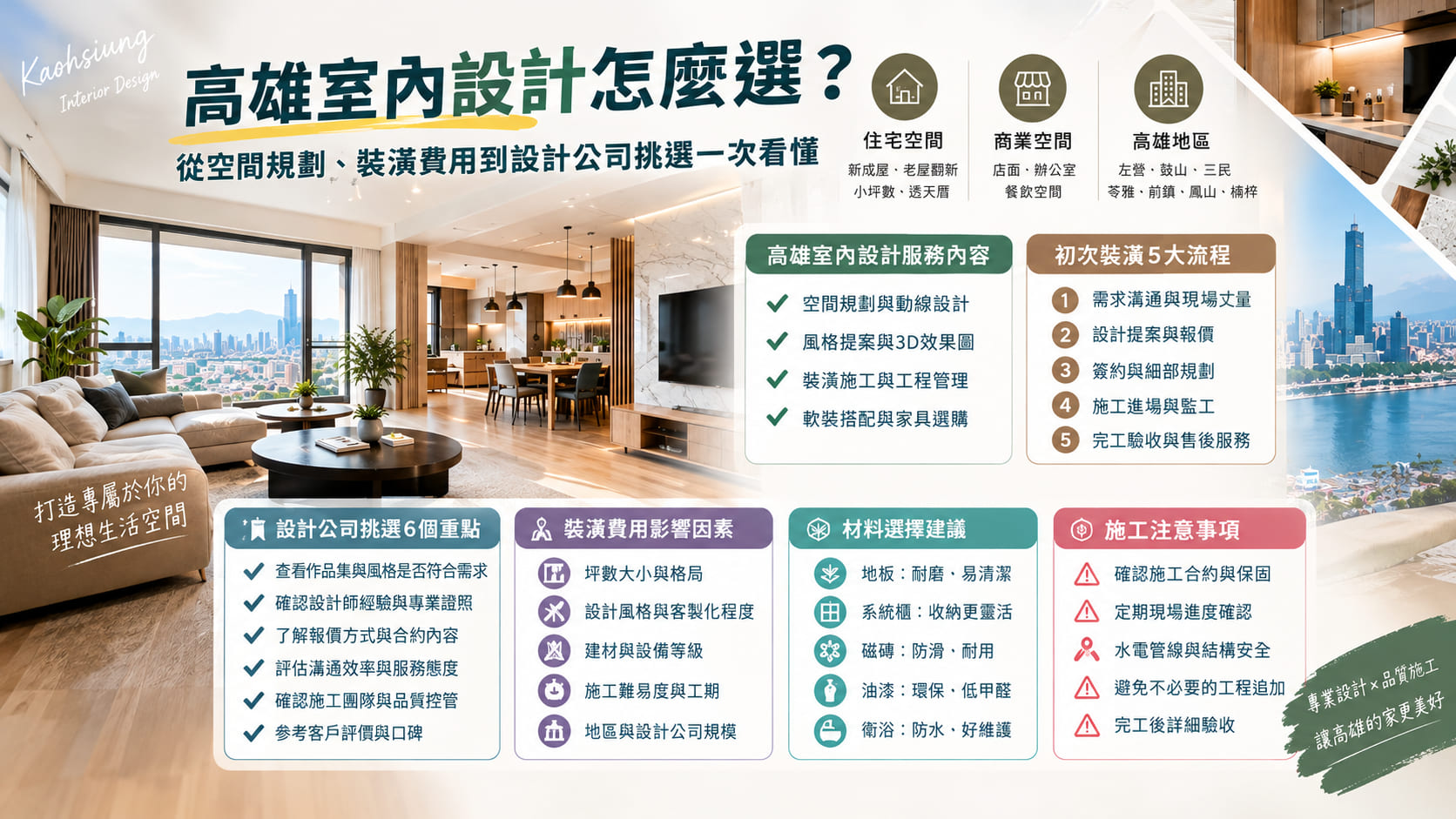 高雄室內設計怎麼選？從空間規劃、裝潢費用到設計公司挑選一次看懂